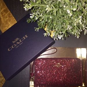 Red Coach wristlet Wallet